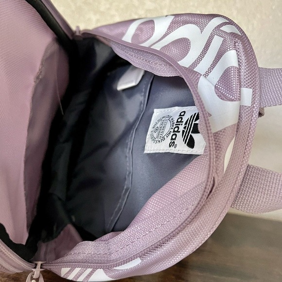 Adidas Originals Santiago Mini Backpack Pastel Purple White, Travel Sports Bag - Picture 11 of 13
